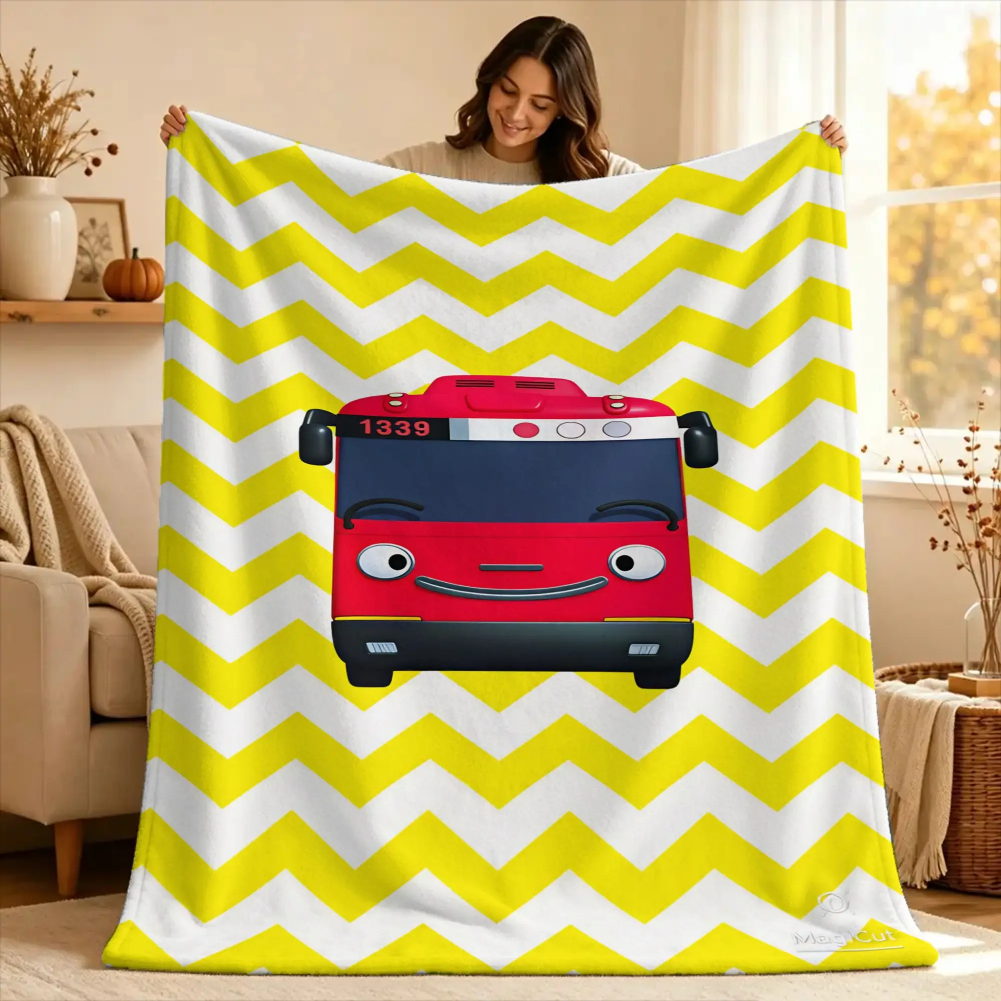 T-Tayo the L-Little Bus  Super Warm Blanket  Airplane Travel Plush Throws Pattern Couch Bed Flannel Bedspread Sofa Bed Cover