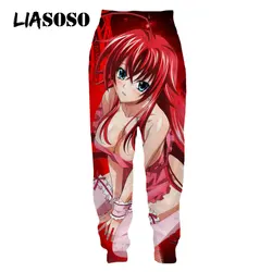 Liasoso calça masculina anime high school dxd 3d impressão sexy biquíni menina cosplay calças moletom streetwear calças de grandes dimensões