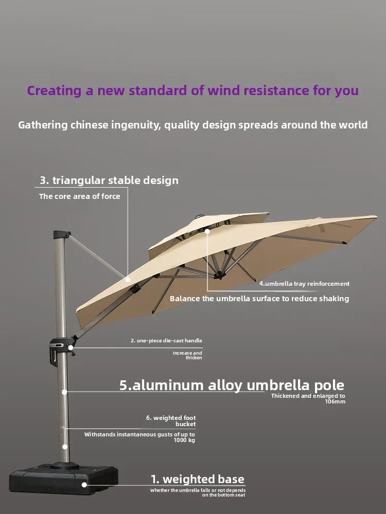 Sun Umbrella Outdoor Courtyard Umbrella Villa Garden Outdoor Roman Umbrella Terrace Courtyard Outdoor Balcony Parasol