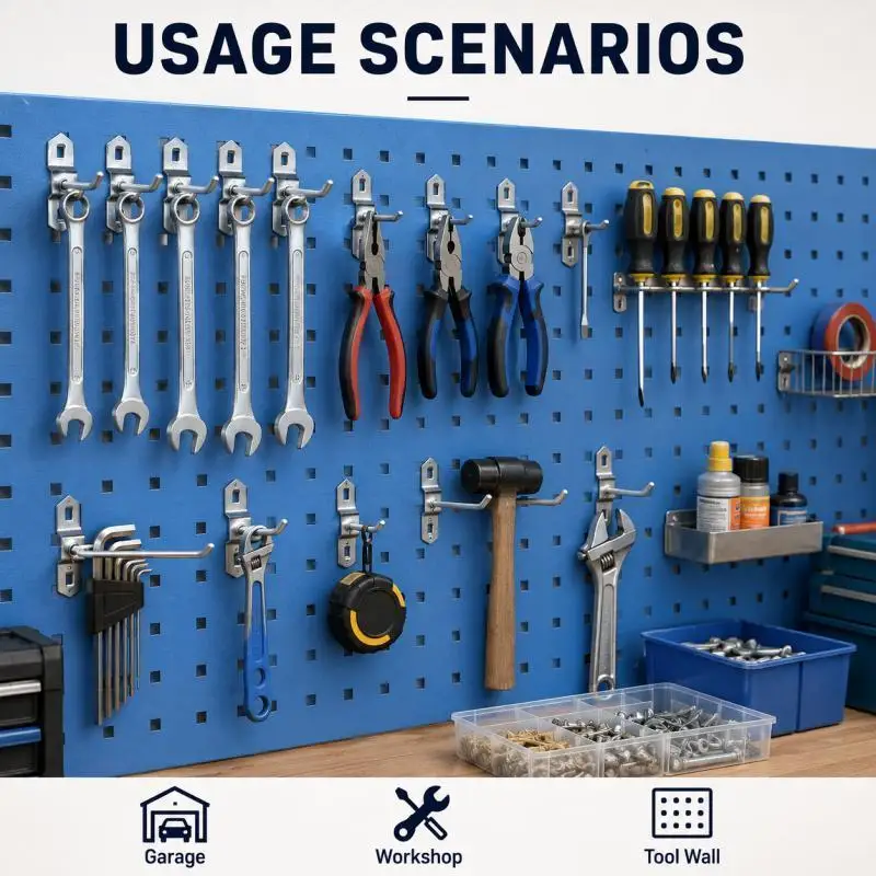 1-5 Stück Pegboard-Metallhaken, Gitterhaken, Regalhaken, Zaun-Eisenhaken, Wandmontierte Nagelhaken – Detail 6