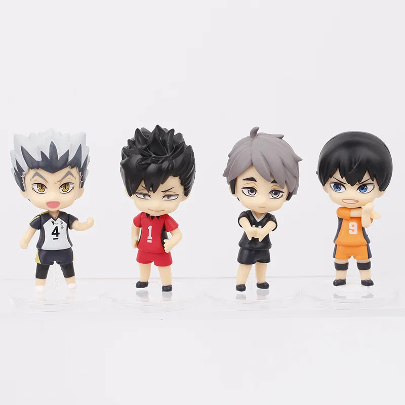 8 unidades Haikyuu!! Anime figura kodzuken hinata shoyo tobio kageyama pvc figuras de ação modelo crianças boneca ornamentos brinquedo presente