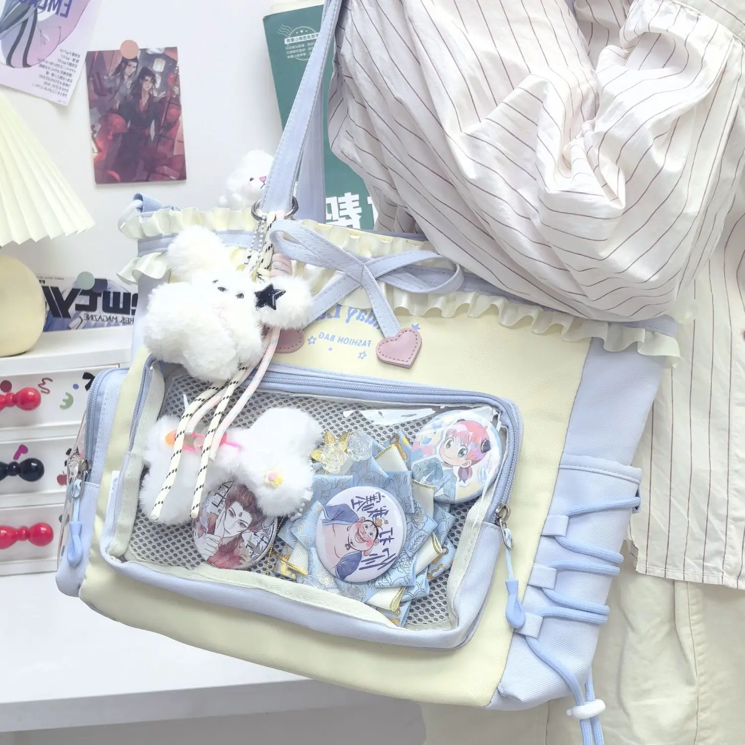 

Новая униформа Harajuku JK, сумка на плечо, повседневная сумка-тоут, женская сумка через плечо, японская сумка Sweet Girl Y2K Ulzzang Ita Bag