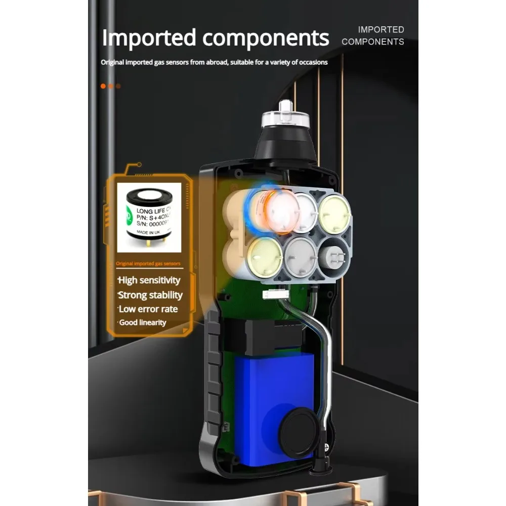 Ranlraka VC821A Pump-suction Type Voice-equipped Four-in-one Gas Detector - Combustible Gas And Oxygen Detection Alarm Device