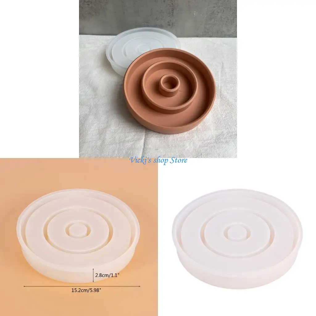 

Круглая форма для подсвечника, бетонная гипсовая форма ручной работы, форма для подставки для губной помады