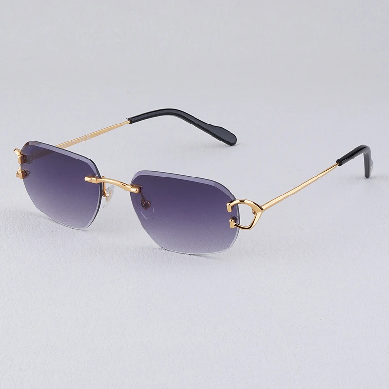 

Rimless Sunglasses Men Oval Wire C Carter Luxury Designer Eyewear High Quality Retro Stylish Driving Shades For Women