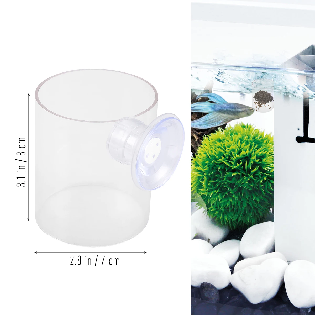 

Feeding Ring Aquarium Floating Fish Food Holder Adjustable Sucker Water Level Control Prevents Food Scattering Fish Accessories
