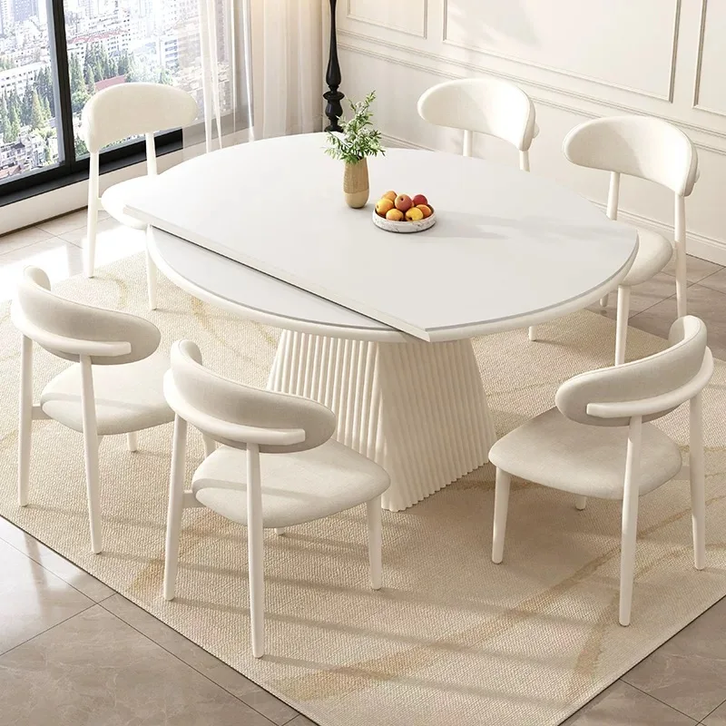 

Wholesale Extendable Dining Table Round to Oval Transforming Design Perfect Space Saving Furniture for Small Apartment.