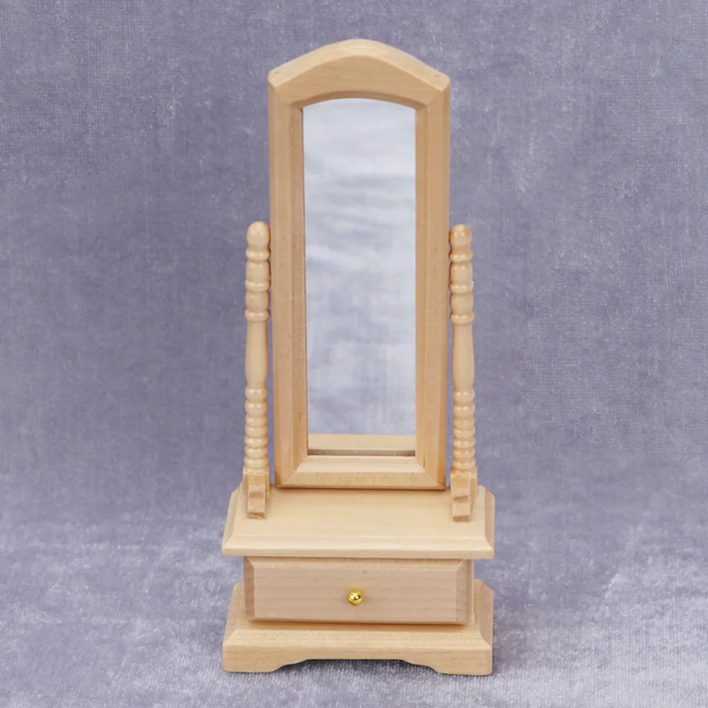 Vintage Makeup Mirror Miniatures Home Decor Dollhouse Figurines Scene Layout Crafts Desktop Ornament Diy Toy Model Decoration