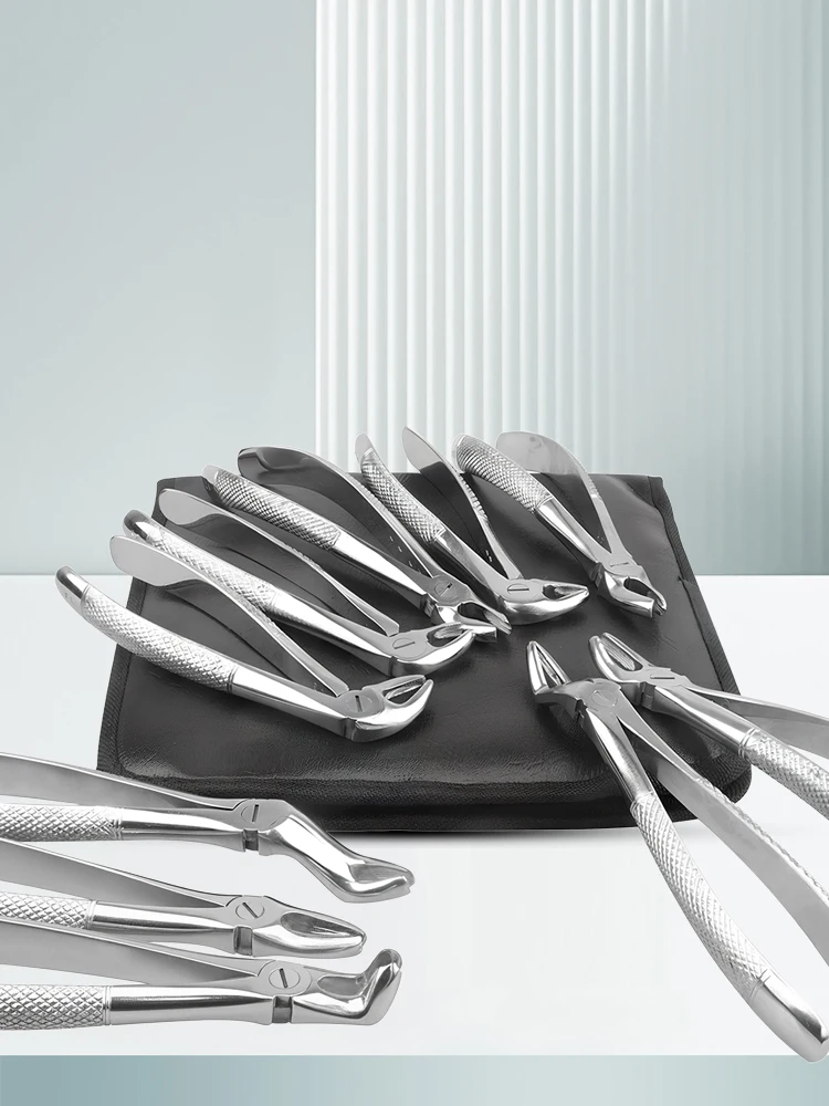 10 Teile/satz Dental Extraktion Zange Kit für Erwachsene Zahn Aufzug & Zangen Set Zahnarzt Chirurgische Instrumente Oral Chirurgie Werkzeuge