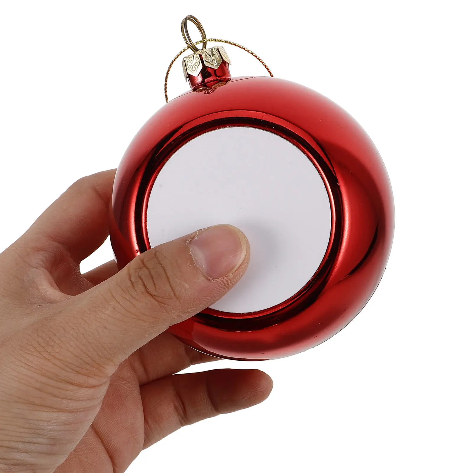 4Pcs Blank Sublimation Ball Ornaments Christmas Tree Photo Baubles DIY Holiday Decor Family Wedding Photo Ornament Balls Xmas