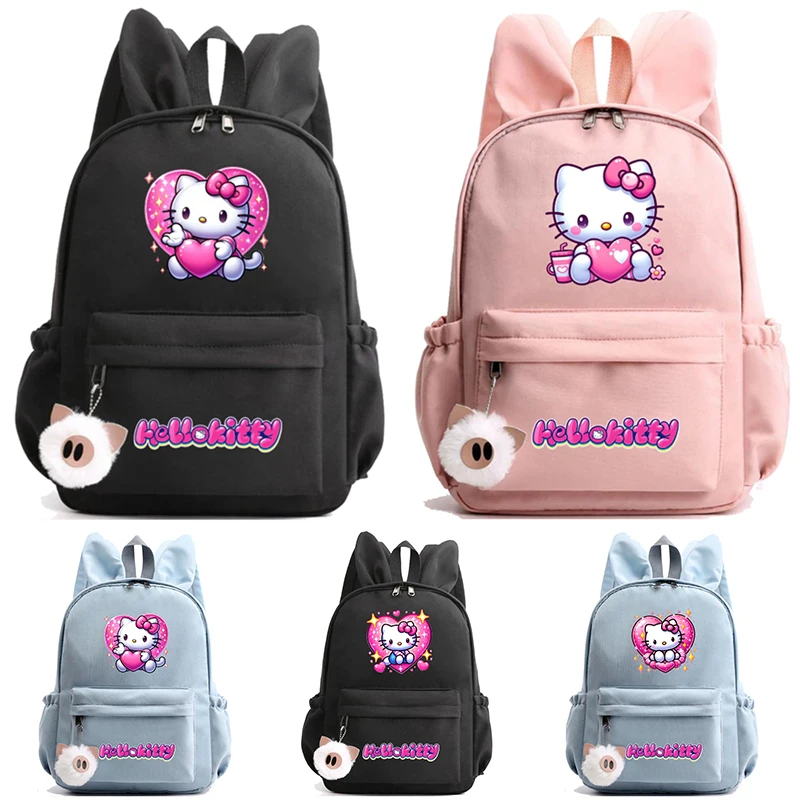 Cute Hello Kitty Backpack for Girl Boy Student Teenager Children Back To School Rucksack Women Casual Bag Kids Birthday Gift Toy