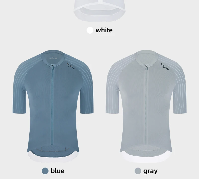YKYW Herren Sommer-Radtrikot Nahtlose Manschetten Aerodynamischer Raglanärmel Schnelltrocknend Atmungsaktiv Leichtes Rennrad-Fahrradoberteil – Detail 18