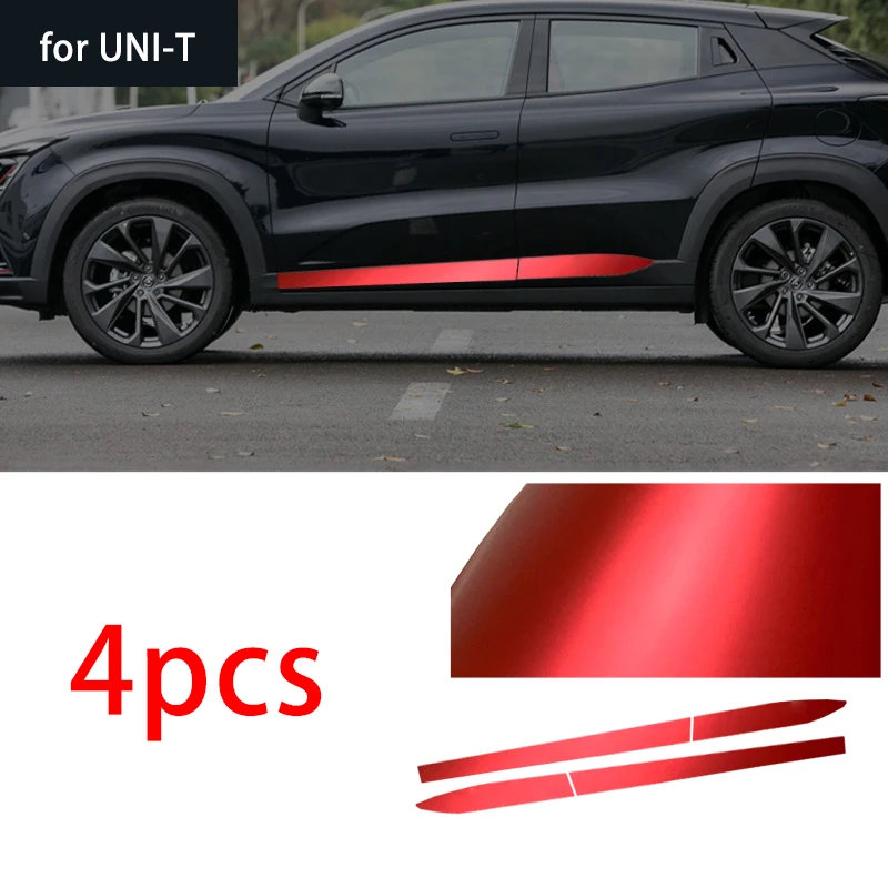 4pcs for Changan UNIT 2025 2026 Body Modification Sticker Decorative Sticker UNI-T 2022 Door Edge Strip Colour Changing Film