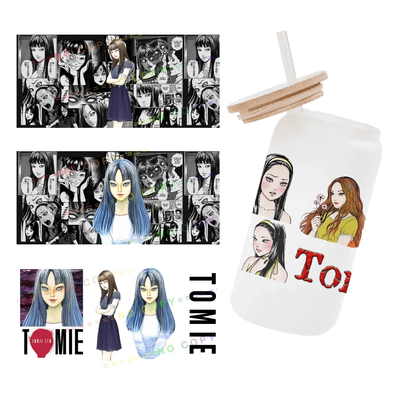 

Наклейка для стакана Libbey 16oz (355 мл) с японским мультяшным персонажем, 11x24 см, 3D, водонепроницаемая, УФ-стойкая, DTF, для кофейных стаканов Libbey