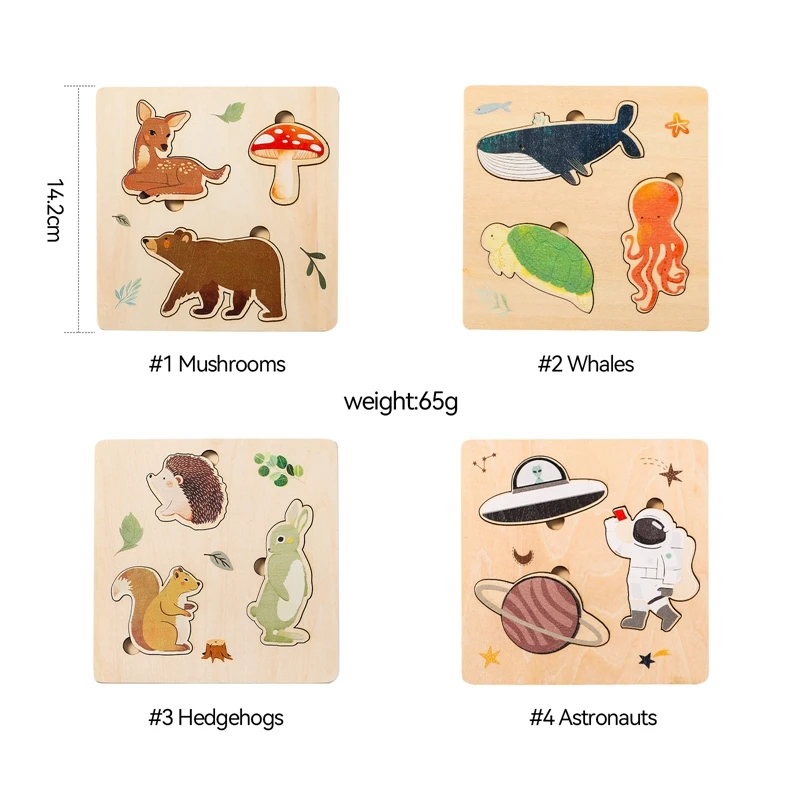 Puzzle en Bois Montessori 3D pour Enfant, Jouet d'ApprentiCumbria Précoce, Motif d'Animal Océan, Document Correspondant, Héros, Cadeau