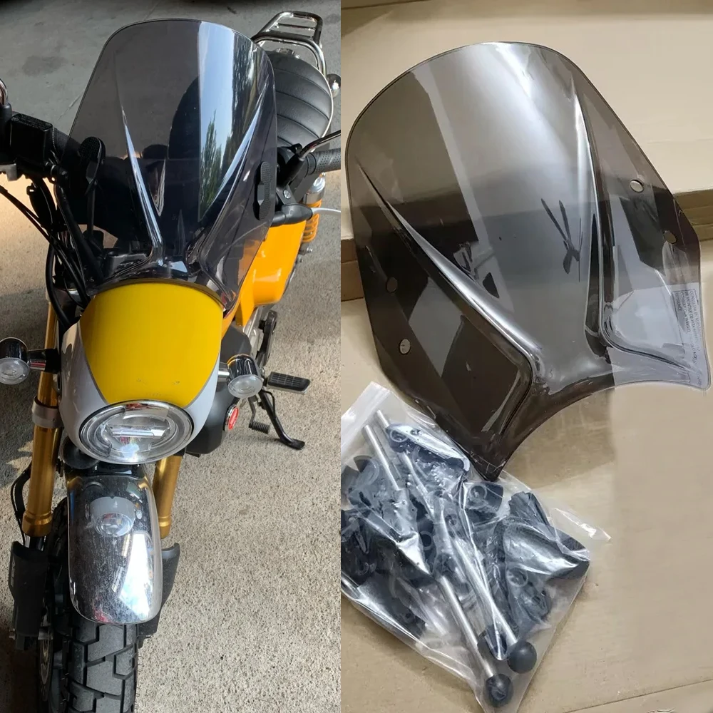Für Honda Monkey 125 Windschutzscheibe Motorrad-Zubehör Verstellbarer Bildschirm Windabweiser 2018 2019 2020 2021 2022 2023