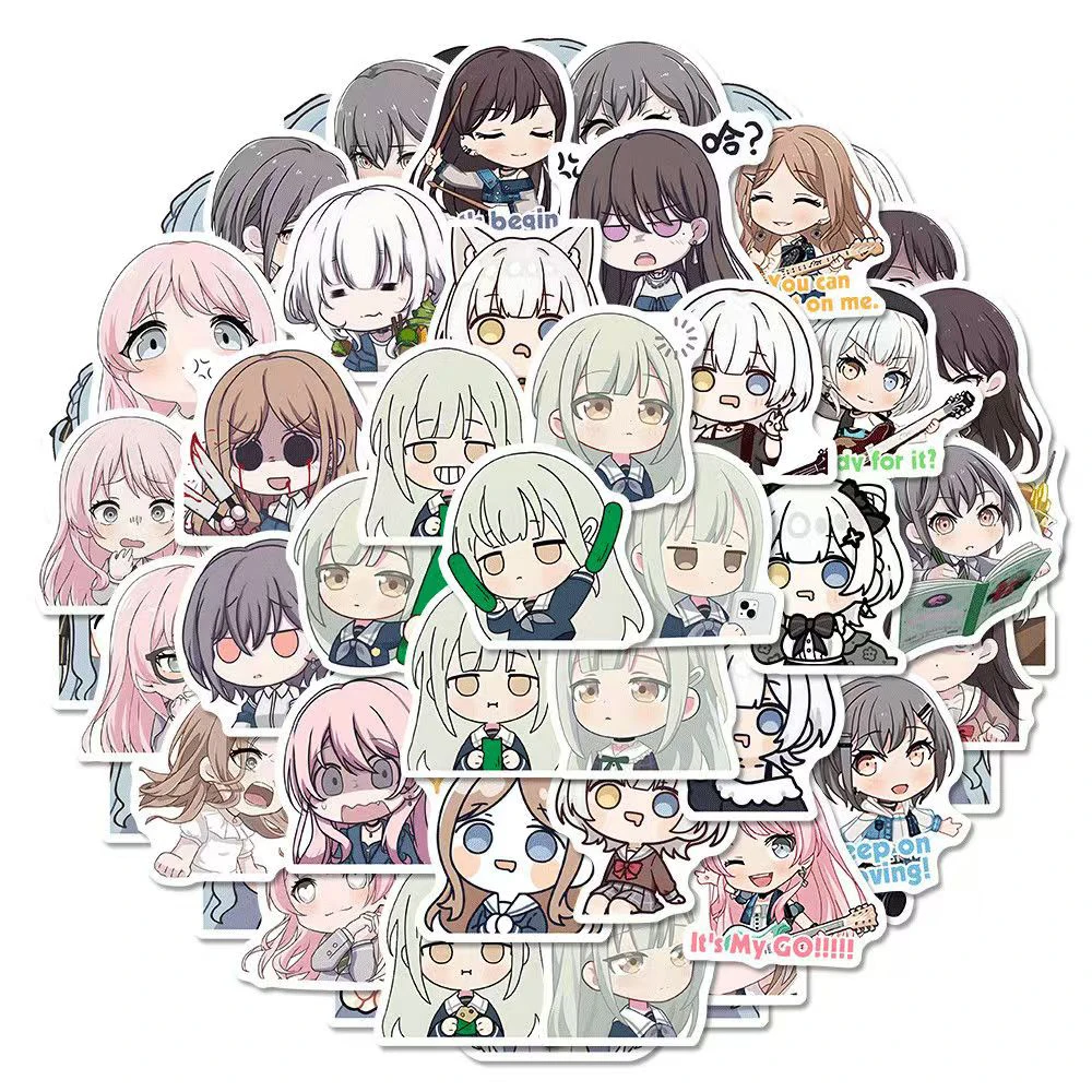 10/30/55pcs Girls Mygo Cartoon Stickers Bang Dream Anime Sticker Decoration Laptop Scrapbooking Phone Kawaii Chihaya Anon Decals