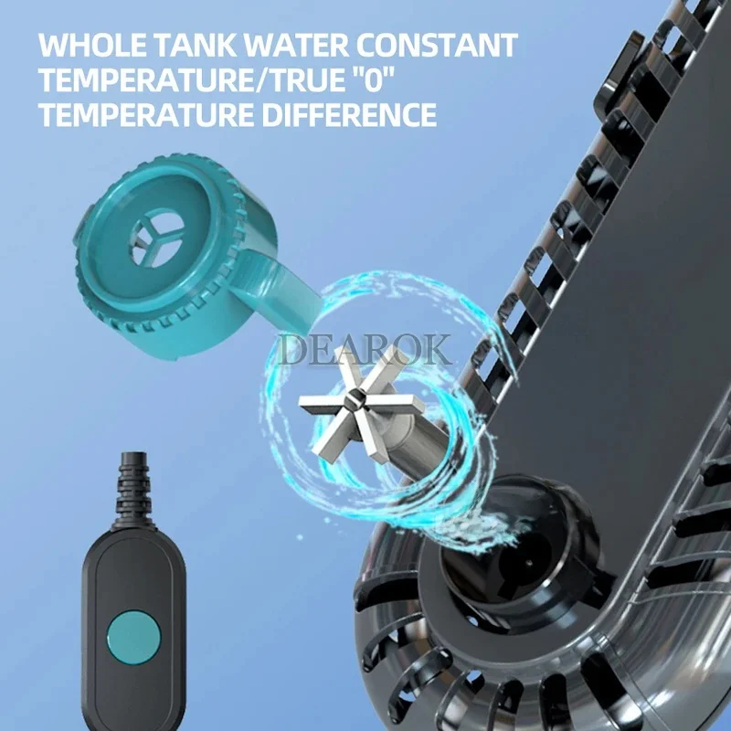 Aquarium Submersible Heater Fish Tank frequency conversion  Adjustable Water Heating Rod Constant Temperature Control