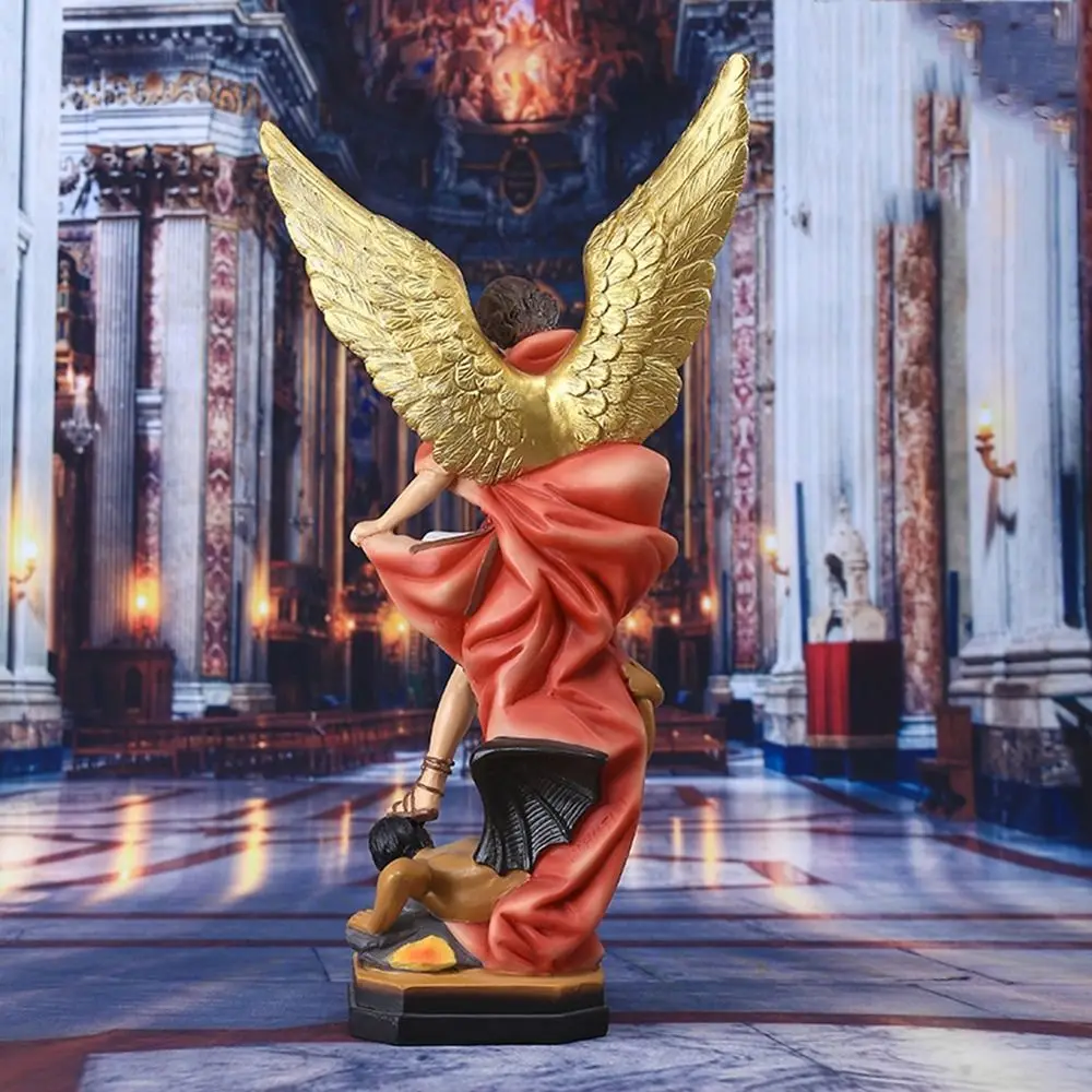 Classical Saint Milka Angel Statue Saint Milka Angel Resin Killing Demon God Sculpture Hold Books Handmade Religious Statue Home