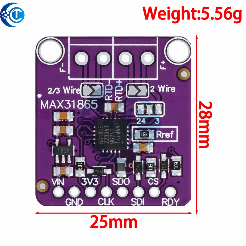 PT100 to PT1000 RTD-to-Digital Converter Board Temperature Thermocouple Sensor Amplifier Module 3.3V/5V For Arduino MAX31865
