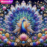 Momoart Full Square Round Diamond Mosaic Peacock Animal DIY Diamond Painting Cartoon New Arrival Handicraft