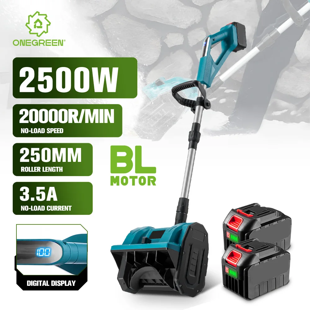 2500W Brushless Electric Snow plow 250MM Cordless Snow Shovel Lithium Electric Snow Sweeper Courtyard Street For Makita Battery