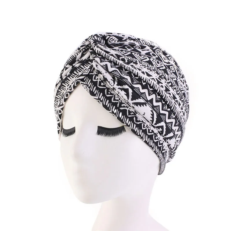 New Women Soft Floral Print Cotton Women Turban hats Fashion Banadans Cancer Headwrap Chemo Cap Head Wrap Hair Accessories