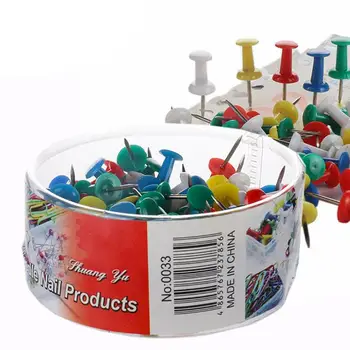 100 Stück Pushpin Thumb tack dekorative DIY-Tool für die Schule Home Office Wand karten Fotos Bulletin Board (zufällige Farbe)