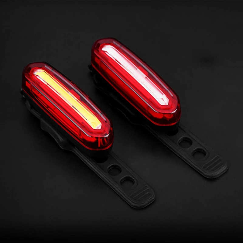 2X USB Rechargeable Bike Tail Light LED Warning Bicycle Rear Light IPX6 Waterproof For Helmet