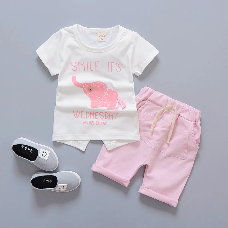 New Summer Baby Girls Clothes Suit Children Boys Cartoon T-Shirt Shorts 2Pcs/Sets Toddler Casual Sports Costume Kids Tracksuits