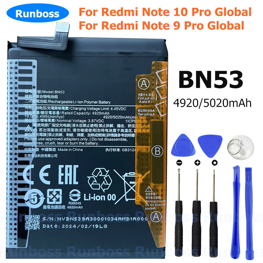 Original BN53 BN54 BN56 BN5G BN62 Battery for Xiaomi Poco M2 M3 Redmi Note 9 9T 10 9A 9C NFC 10A 10C 5G Pro Global 10X 4G Phone