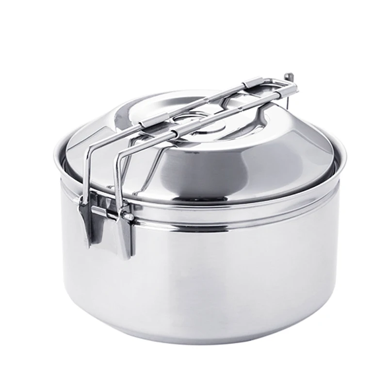 FIre Maple Stainless Steel Pot,  Folding Handle Picnic Cookware Large Capacity 1L, Camping Equipment , Backpack Bento Pot