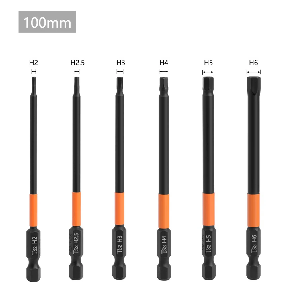 1pc Hexagon Screwdriver Bit Quick Change Impact Driver Power Drill Magnetic Screwdriver Bit H1.5/2/2.5/3/4/5/6 Length 50mm