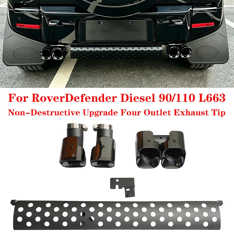 For Land Rover Defender L663 90 110 2020-2026 Diesel Models Exhaust Tip D200 D250 D300 D350 Muffler Tail Pipe