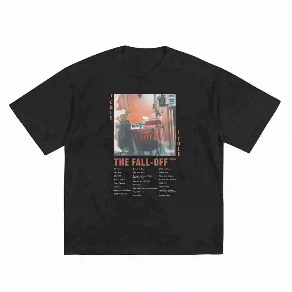 J Cole The Fall Off Rap Vintage Style Short Sleeve Tee 100% Cotton T-Shirt