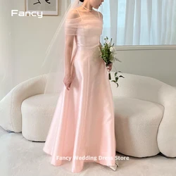 Fancy Princess Yellow A Line Wedding Dress Korea Photo Shoot V Neck Bridal Gown Soft Tulle Bridal Dresses Corset Back customized