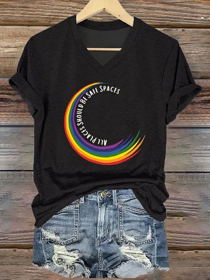 ilstile Women's Rainbow Pride  T-Shirt  Soft Casual Graphic Tee 