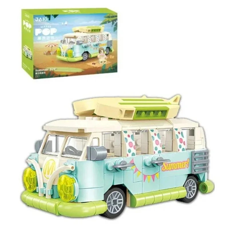 

City Camper Van Building Set Holiday RV Camping Vehicles Building Toy for Kids Creative Adventure Birthday Gift for Boys Girls