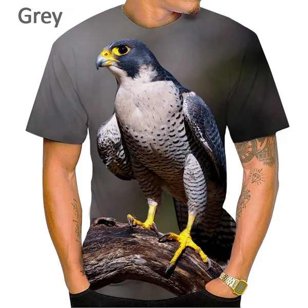 

3D Printing Men's T-Shirt Fashion Casual Animal Eagle Theme Printed Short Sleeve Top