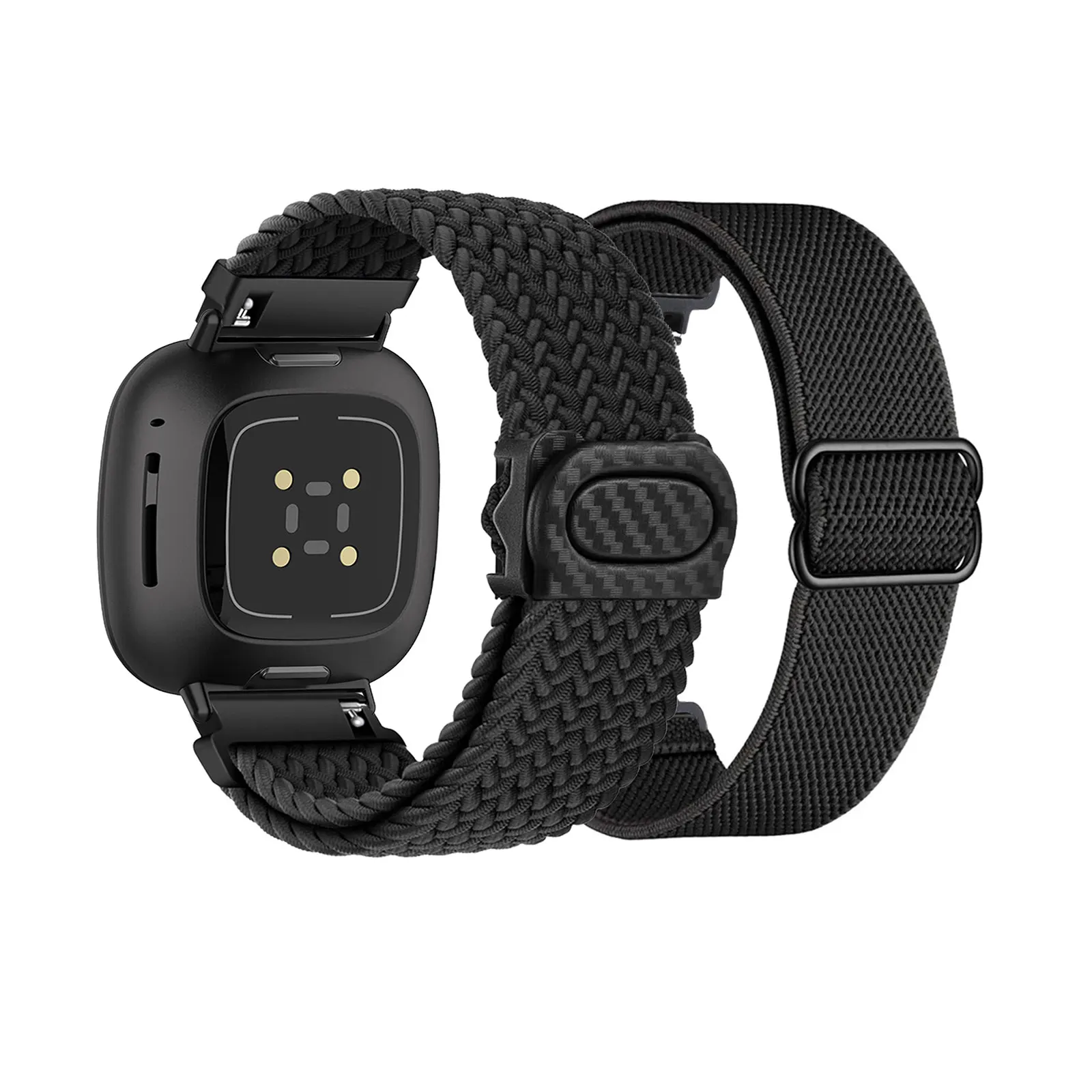 

2 шт. эластичных нейлоновых ремешков для Fitbit Versa 4/Versa 3/Sense/Sense 2 для мужчин и женщин