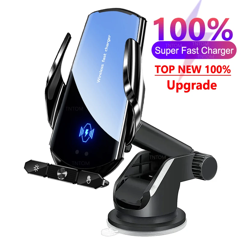 Car Phone Holder Wireless Charger For iPhone 12 13 14 15 Pro Max Samsung S22 S21 Mount Bracket Charger Wireless Fast Charging