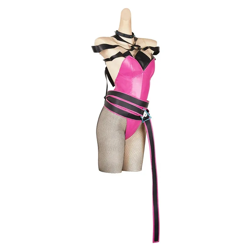 لعبة SF هان جوري كوسبلاي ستريت كوس مقاتلة فانتازيا الوردي أرنب فتاة زي تمويه للنساء الكبار بدلة كرنفال الهالوين