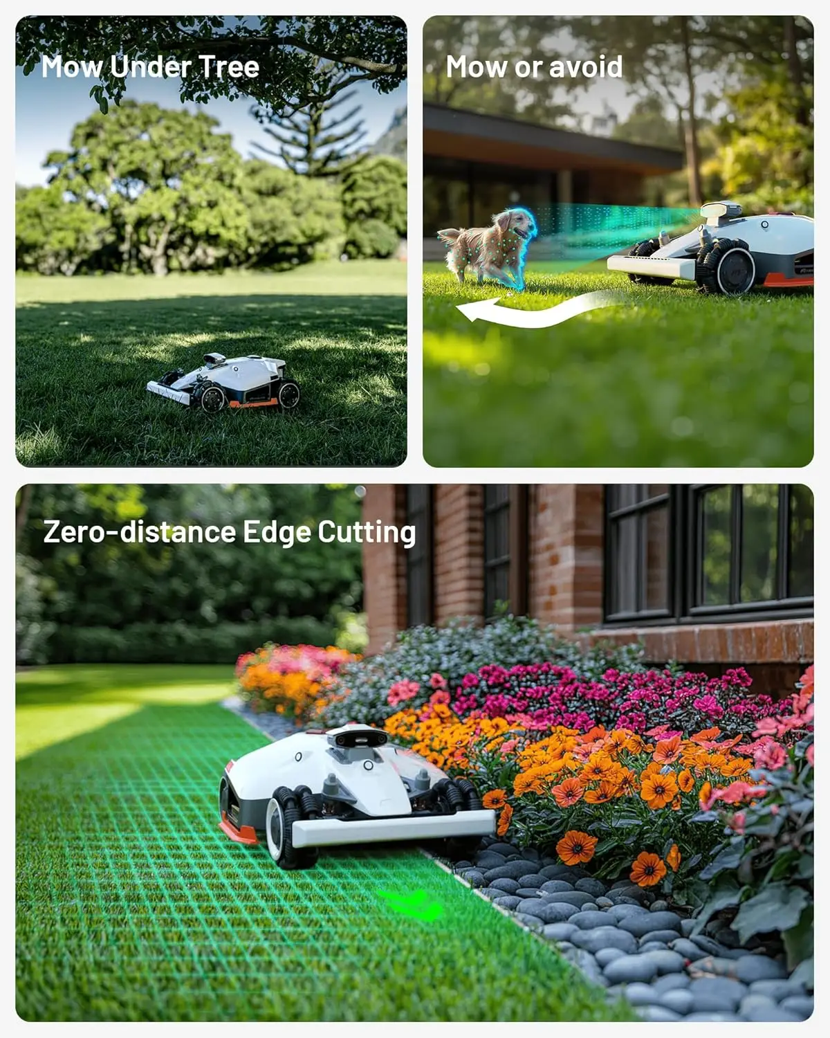 2 AWD 3000X Robot Lawn Mower, All-Wheel-Drive for 80% Slope, Perimeter Wire Free for 0.75 Acre UltraSense AI Vision