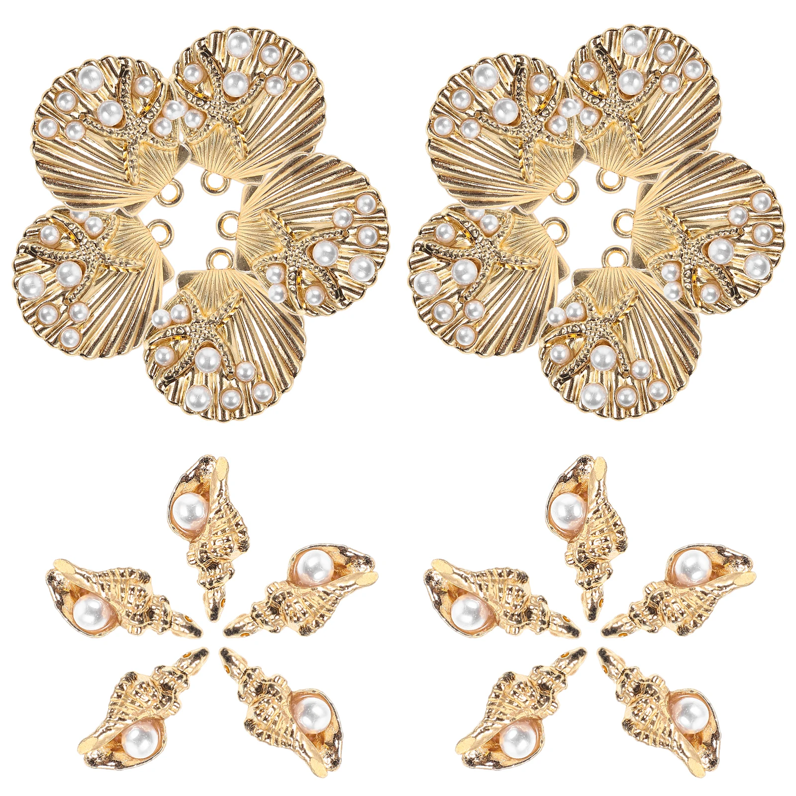 

1 set Seashell Shell Conch Pendant Alloy DIY Accessories Seashell Shaped Charms Earring Decor Sea Jewelry Making