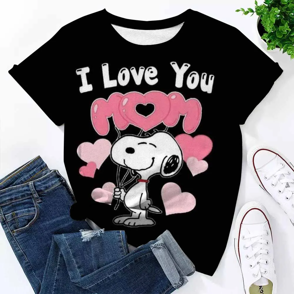 

Women's long sleeved T-shirt Kawaii O-neck s-3XL Snoopy cute high-quality 3D printed new youth women's clothing