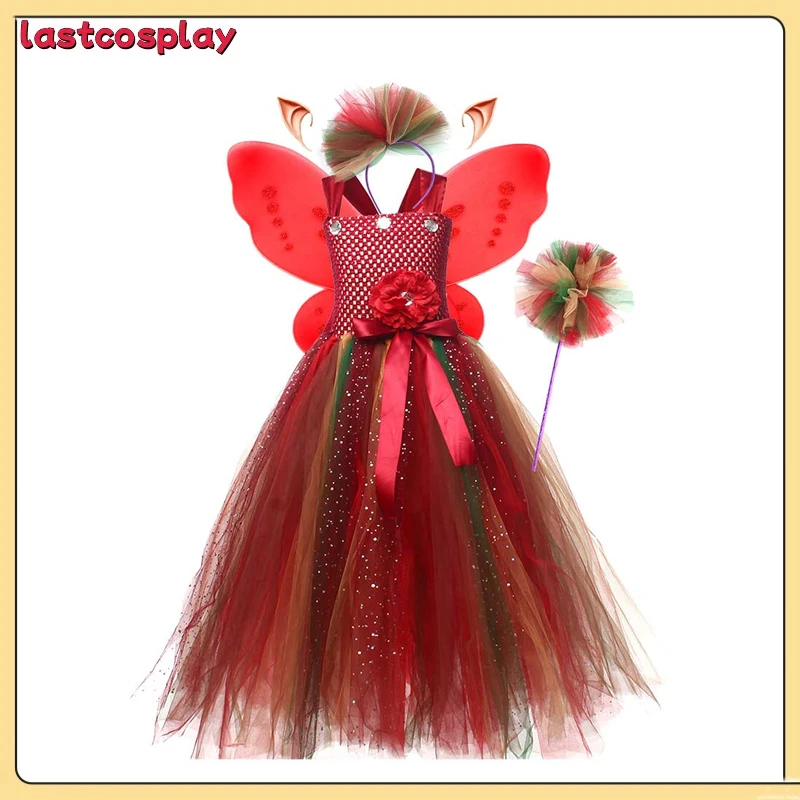 Mädchen Wald Tutu Kleid Weihnachten Cosplay Kostüm Kinder Nette Stirnband Outfits Halloween Cartoon Karneval Verkleidung Kinder Teil