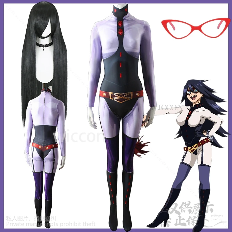 

Midnight Cosplay My Academia Anime Costume Sexy Jumpsuit Y2K Punk Bodysuit Jirai Kei Girls Red Glasses Halloween Cos Customized