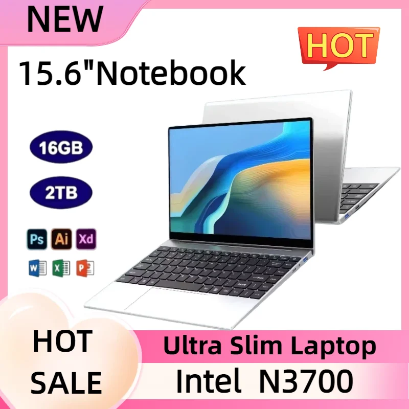 15.6 Inch High Refresh Laptop Intel N3700 120Hz FHD IPS Screen 32GB RAM 1TB 2TB SSD Long Lasting Battery Backlit Keyboard