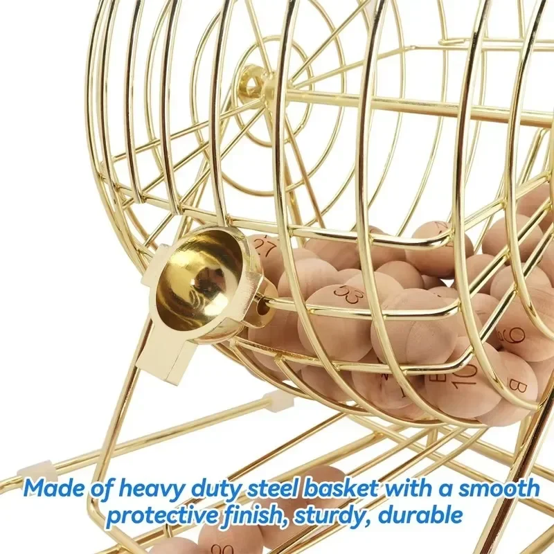 Luxury party arcade 10 shutter sliding card wooden main board and bingo set with brass cage