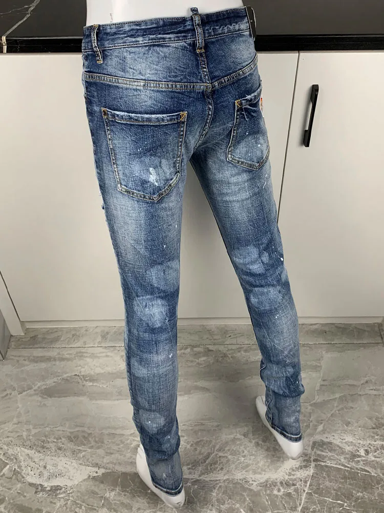 

Модные мужские джинсы, эластичные, облегающие, длинные брюки, повседневная модная городская одежда, молодежная, износостойкая, для путешествий, на все сезоны